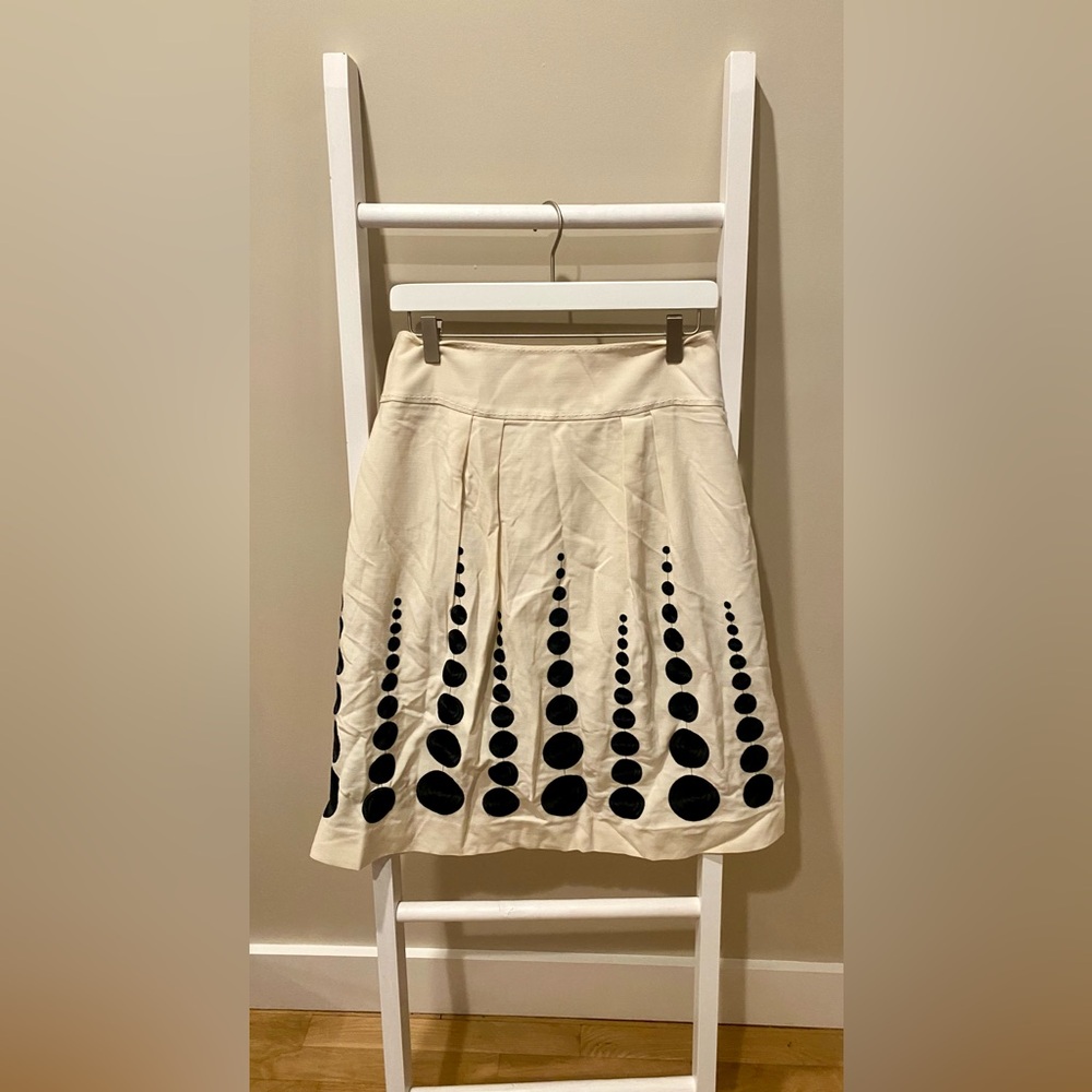 Vintage Jaeger London Wool Skirt - Graphic Dot Print - Fits Small